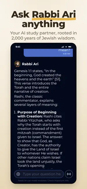 Rabbi Ari: Judaism Chatbot screenshot 1