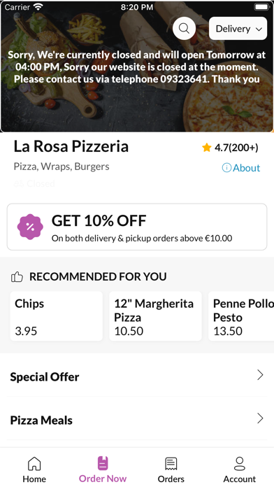 La Rosa Pizzeria Screenshot