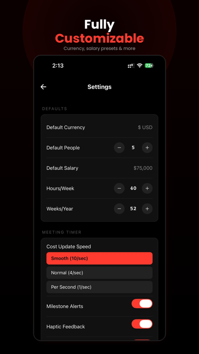 Screenshot #3 pour MeetBurn: Meeting Cost Timer