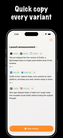 DraftX: Draft Once, Post Many Screenshot 2 of 3