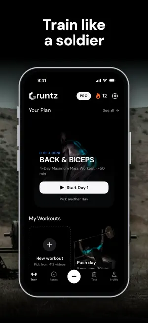 Gruntz: Military Fitness & PT screenshot 1