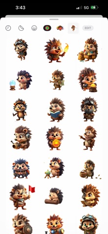 Explorer Hedgehog Stickers iPhone screenshot