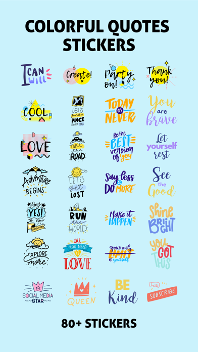 Colorful Quotes Stickers Screenshot