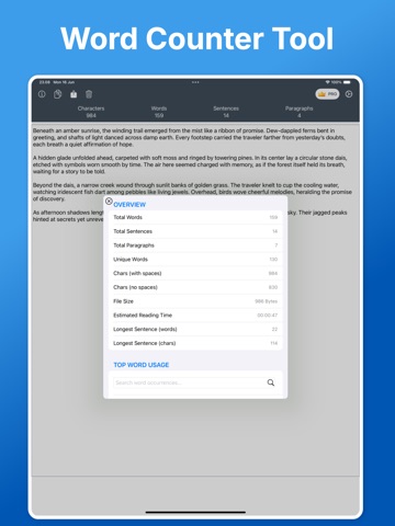 Word Count ™ iPad screenshot