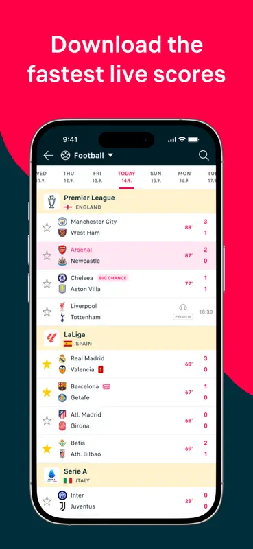 Flashscore: Live Scores & News screenshot 1 of 10