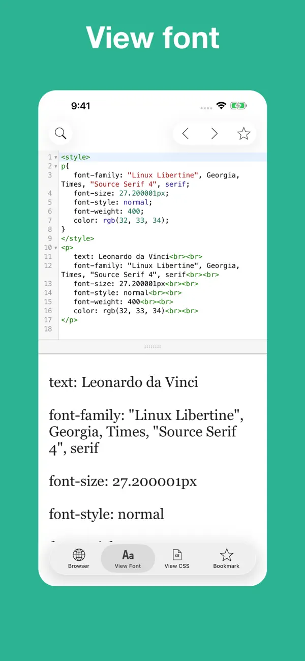 Screenshot #2 pour Font Inspector - find fonts