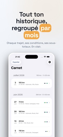Trajeo : Carnet de conduite screenshot