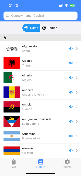 World Flags-Dictionary, Quiz Screenshot 3 of 10