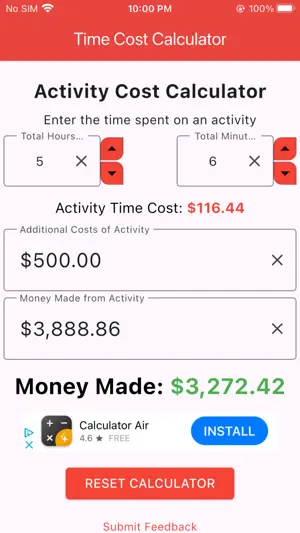 Time Cost Calculator screenshot 4