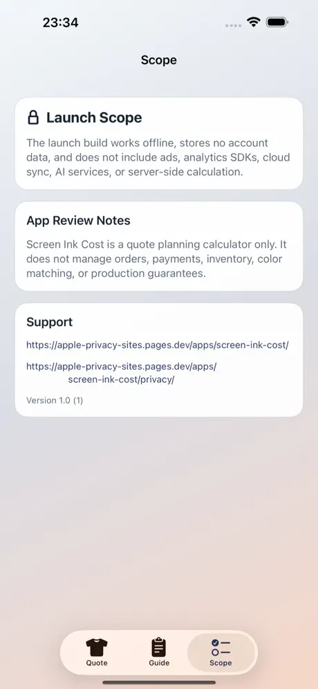 Screen Ink Cost screenshot 5