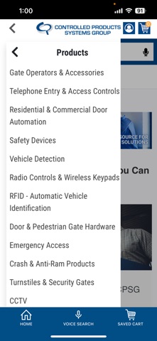 Controlled Products iPhone screenshot