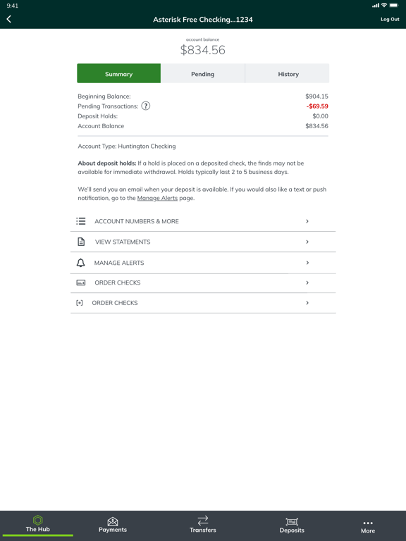 Huntington Mobile Banking iPad screenshot 4