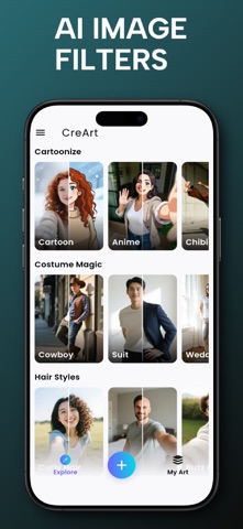 AI Art Photo Generator: CreArt iPhone screenshot