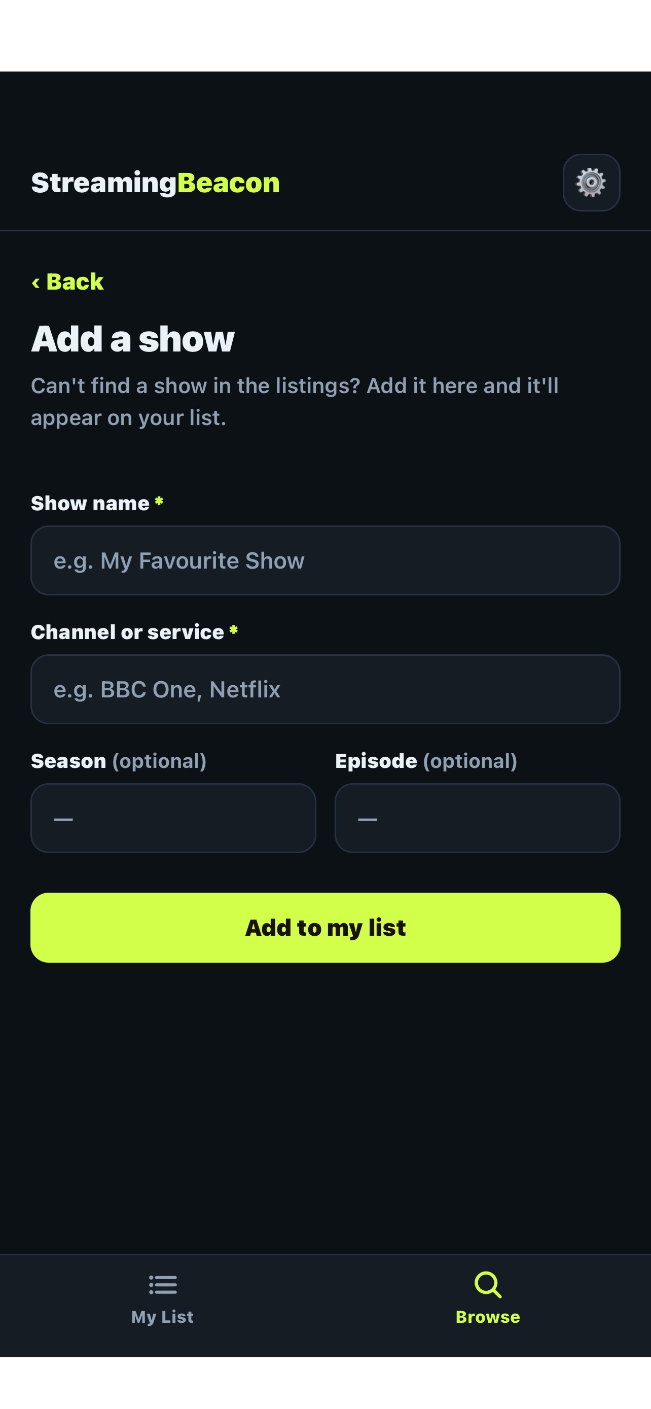 Screenshot 1 of Streaming Beacon