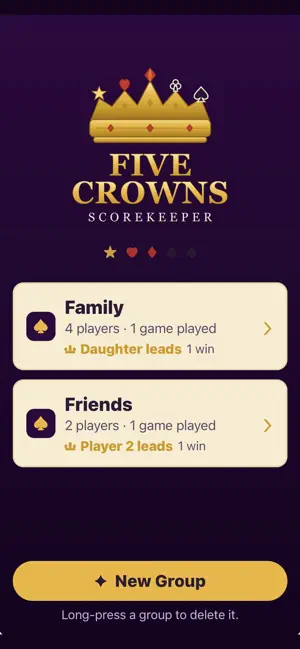 Five Crowns Group Scorekeeper screenshot 1