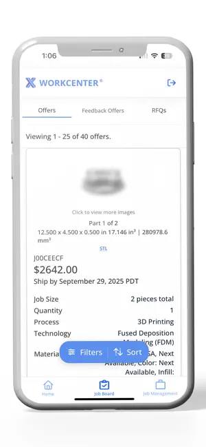 Xometry Workcenter screenshot 2