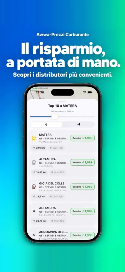 Captura de tela 5 de 6 de Awwa - Prezzi carburante