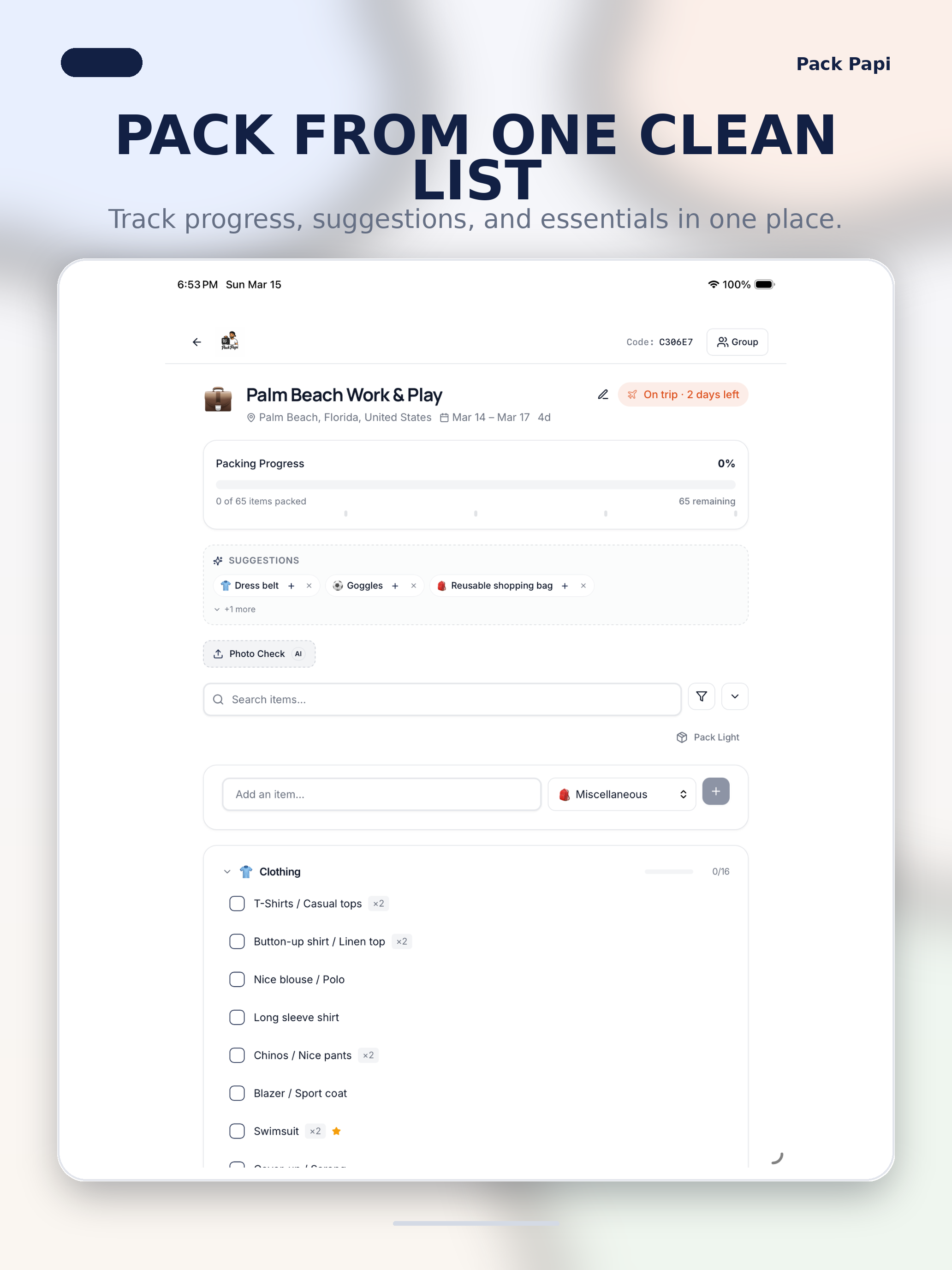 Pack Papi: AI Packing List screenshot 8