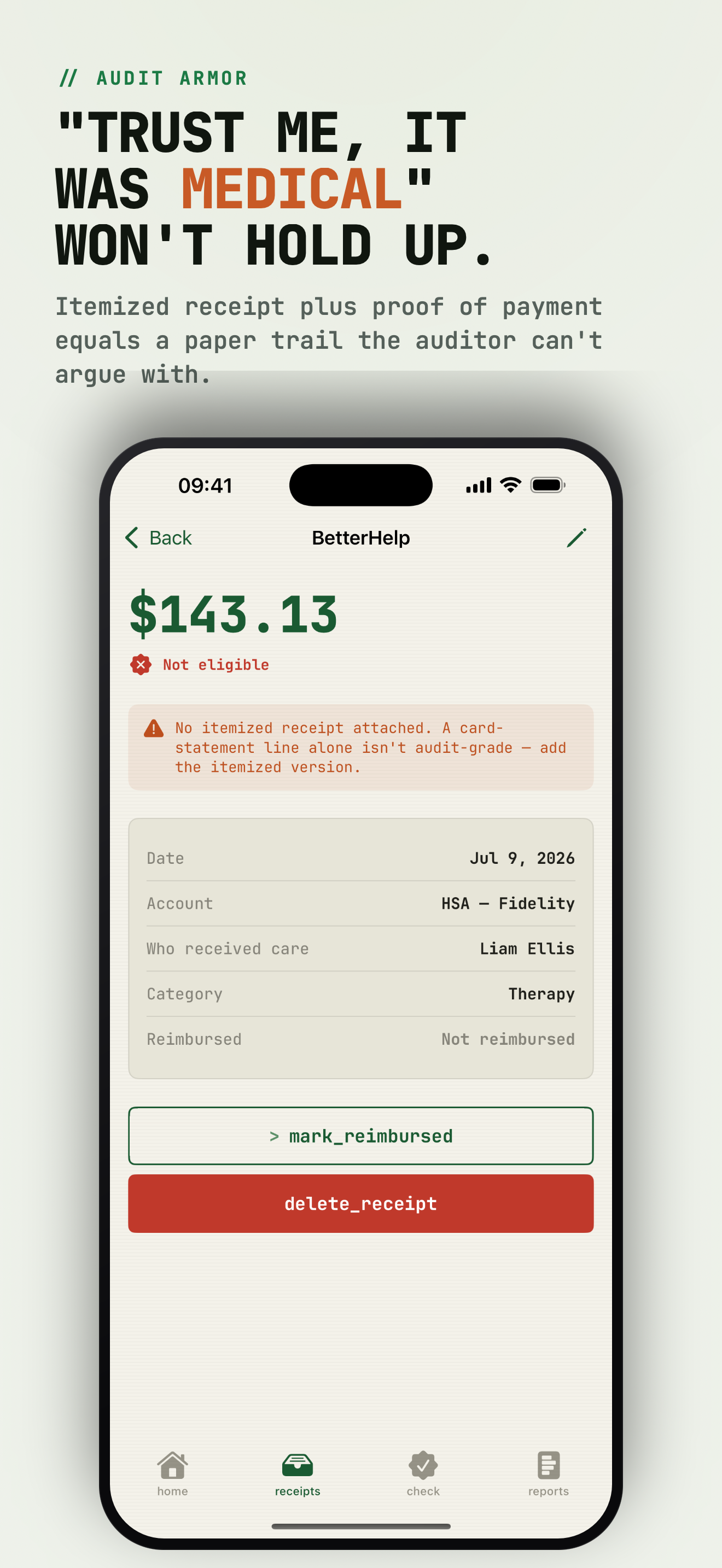 FSA HSA Receipt Log : PRETAX screenshot 4