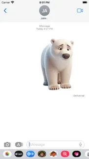 sad polar bear stickers iphone screenshot 4