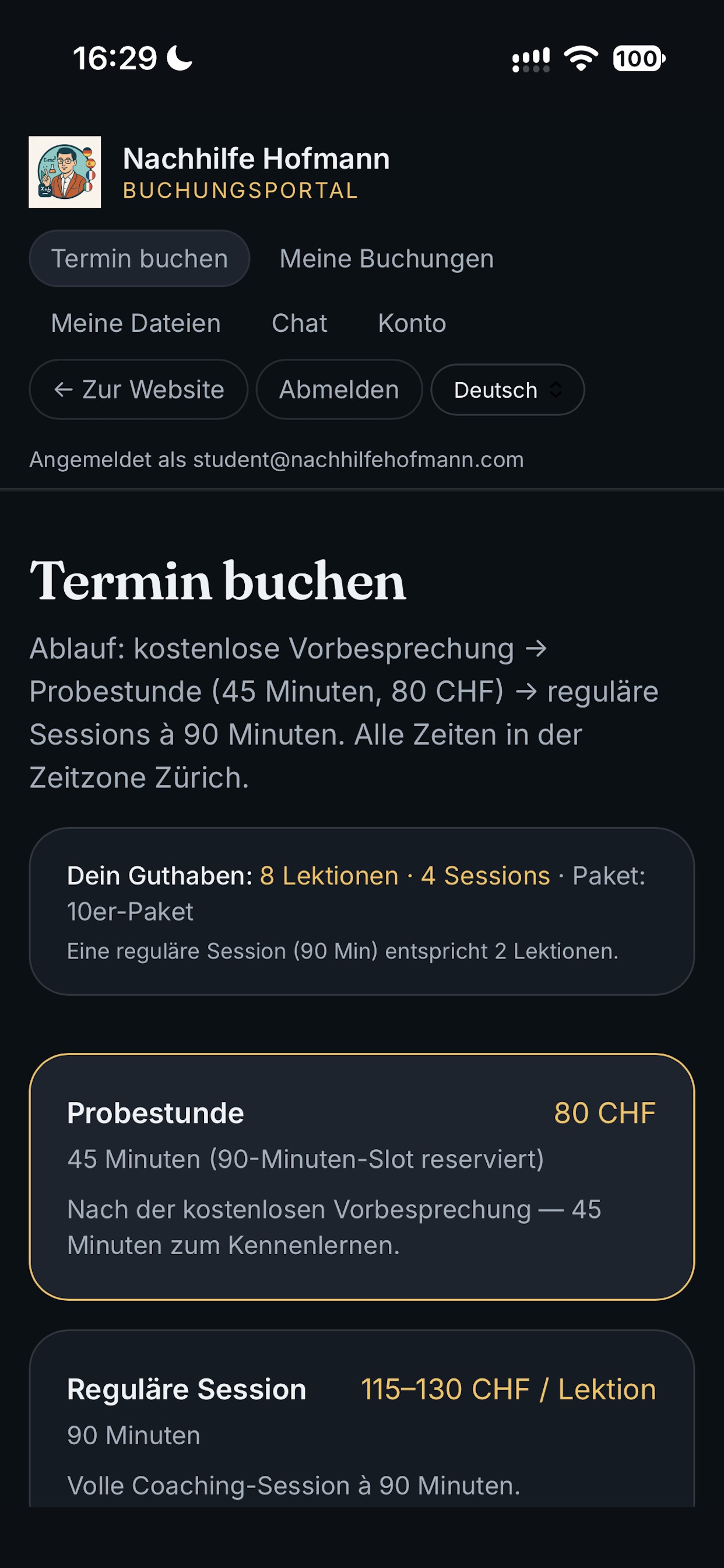 Screenshot 2 of Nachhilfe Hofmann