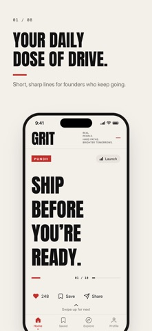 Grit: Motivation for Founders screenshot 1