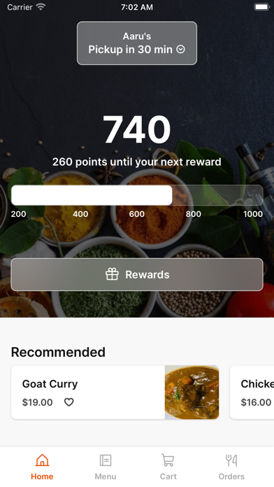 Aaru's Multicuisine Screenshot