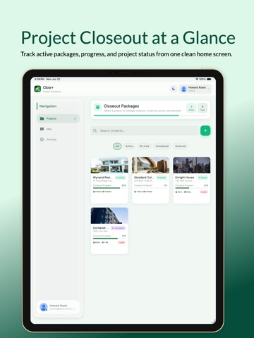 Construction Closeout: Closr+ iPad screenshot
