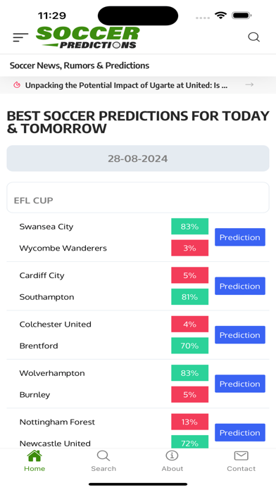 Soccer Predictions Today Screenshot