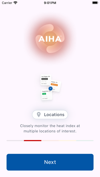 AIHA Heat Stress App Screenshot