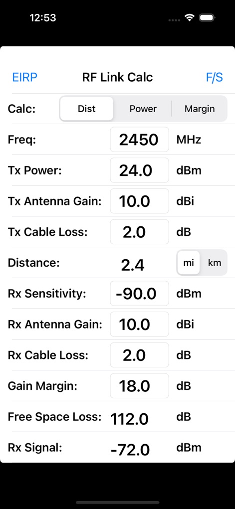 RF Link Calc - App de Referência | MWM