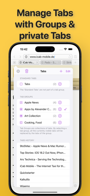 ‎iCab Mobile (Web Browser) Screenshot