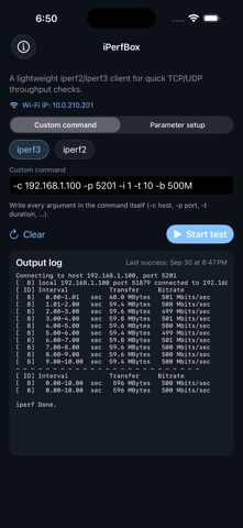 iPerfBox screenshot 1
