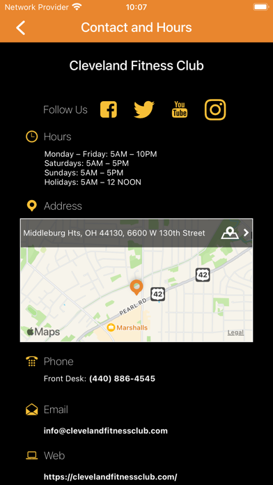 Cleveland Fitness Club Screenshot
