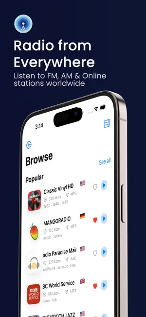 FLARE Radio: Live FM Stations screenshot 1