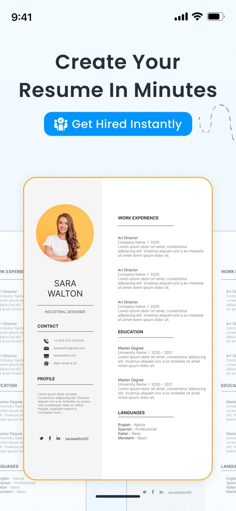 CV Maker & Resume Builder PDF - Business App | MWM