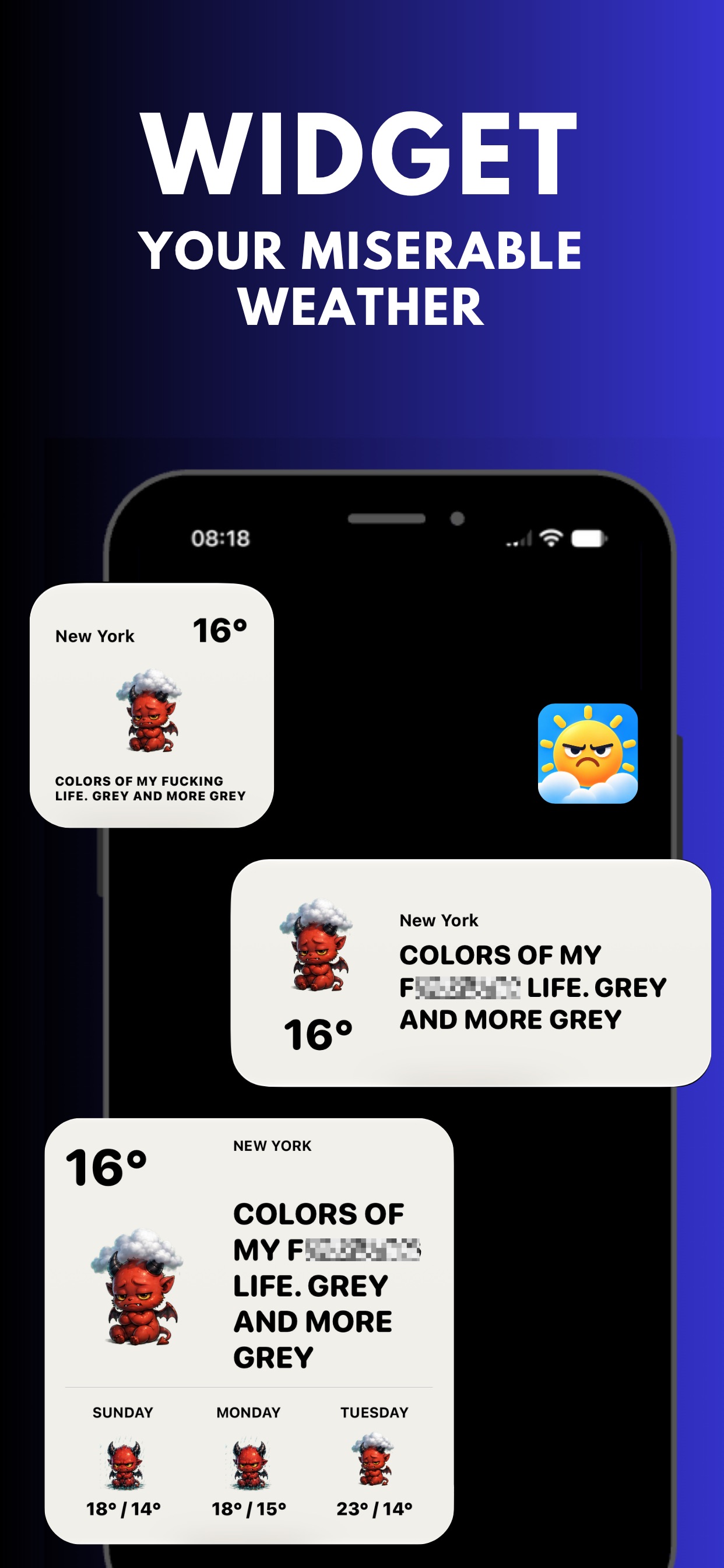 Screenshot 3 of Whatever Weather: Moody Widget