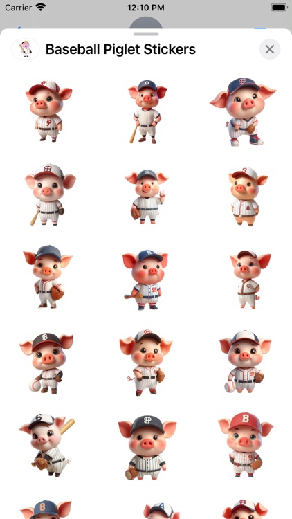 Baseball Piglet Stickers