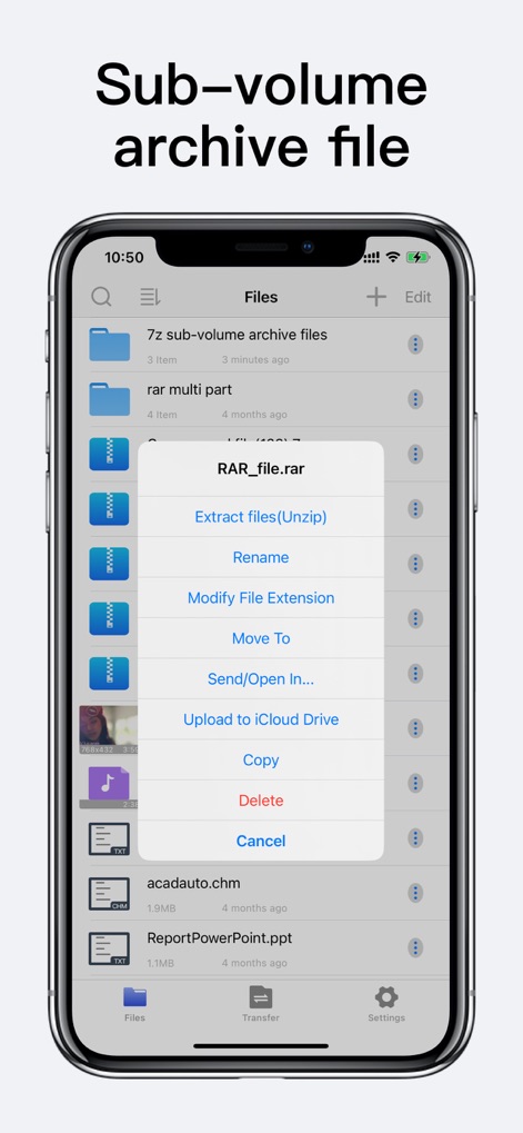 Unzip - zip,rar,7z file opener - Intuitive File Actions
