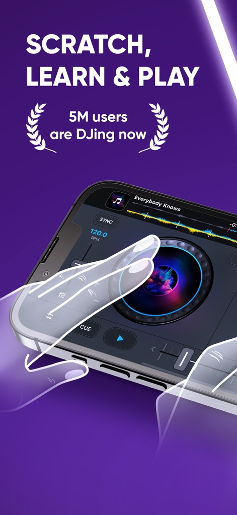 DJ it! Virtual Music Mixer app - L'application transforme votre appareil en une platine DJ complète, affichant des formes d'onde détaillées et un contrôle BPM précis pour des transitions fluides.