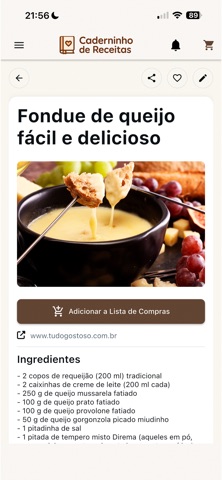 Caderninho de Receitas screenshot