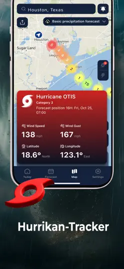 Screenshot von NOAA Wetter-,Wind-, Regenradar auf dem iPhone 2