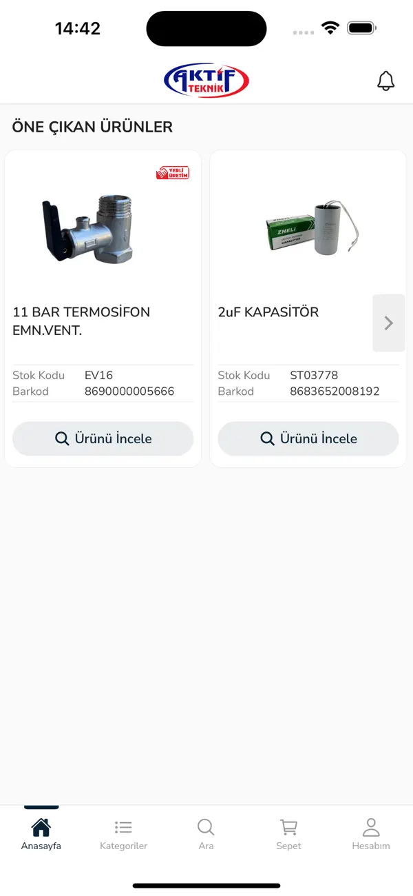 Screenshot #1 pour Aktif Teknik Yedek Parça