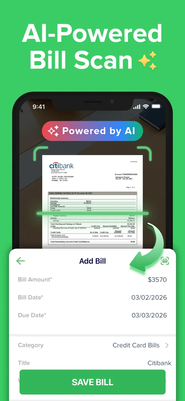 Screenshot #1 pour Bill Organizer