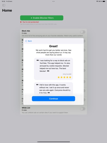 iBlocker: Stop ADS iPad screenshot