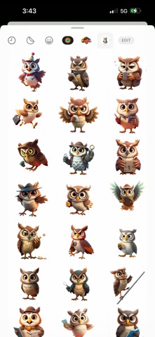 Detective Owl Stickers iPhone screenshot
