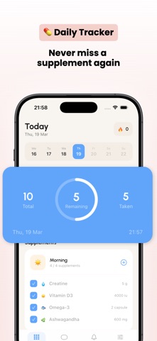 GymDose: Supplement Tracker Screenshot 1 of 6