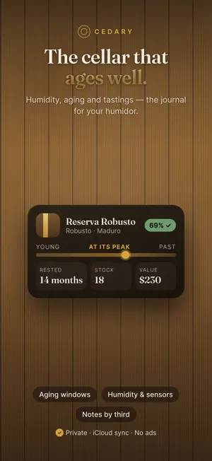 Cedary: Cigar Cellar & Aging screenshot 1