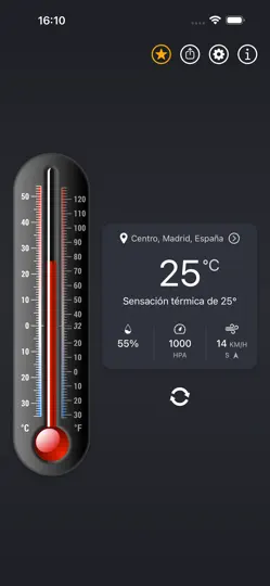 Captura de pantalla de Termómetro++ en iPhone 1