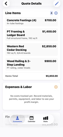QuotePro: The Contractors App iPhone screenshot